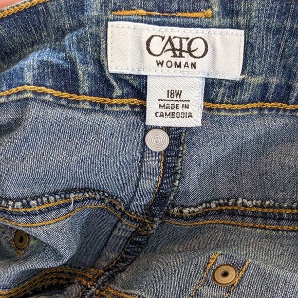 CATO Woman Vintage Denim Pleated Flare Skirt - Picture 6 of 6